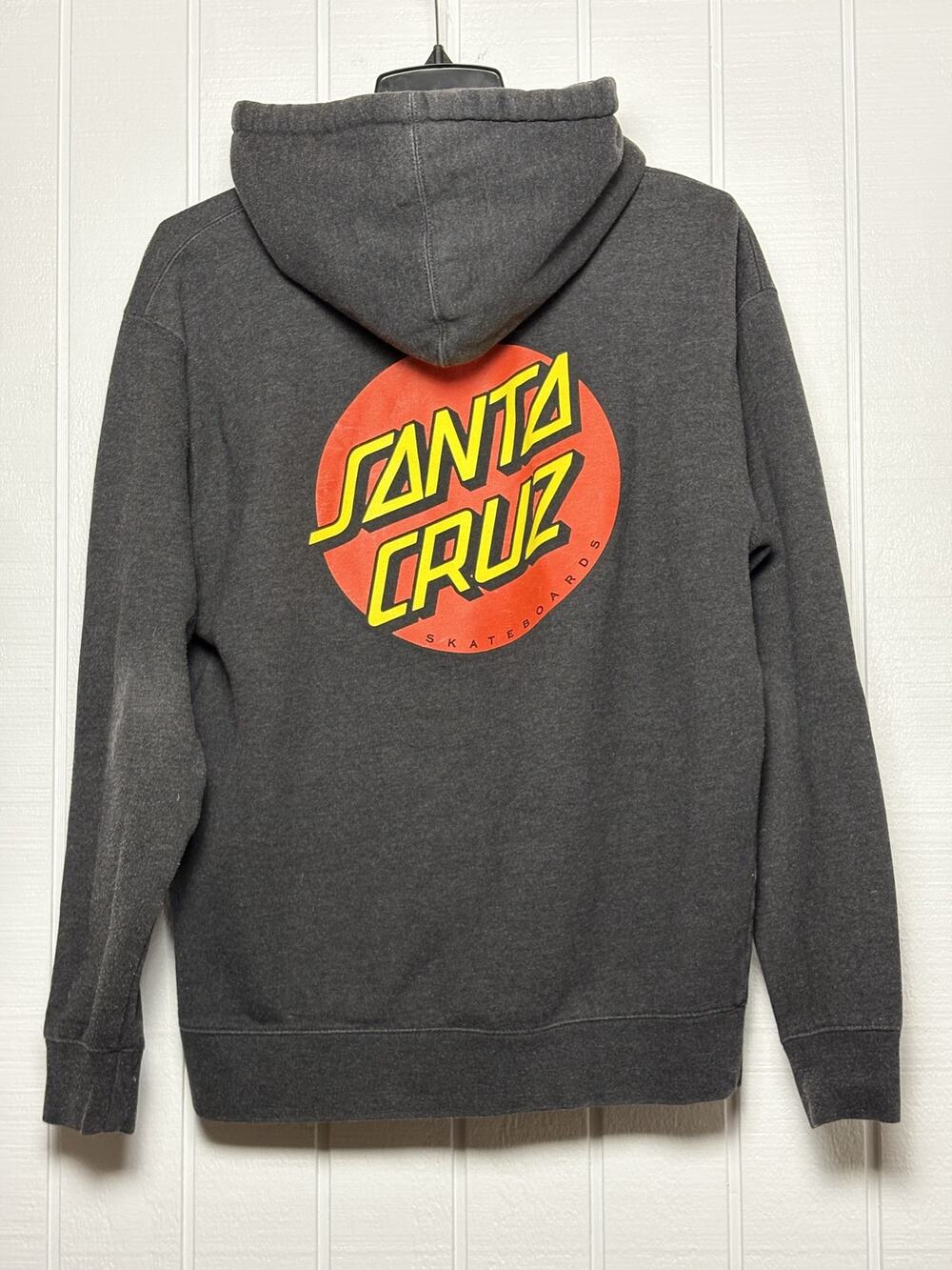 Santa Cruz Classic Dot Hoodie Mens M Charcoal Skateboard Skater Graphic Hoodie